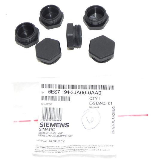 LOT OF 6 NEW SIEMENS 6ES7-194-3JA00-0AA0 SEALING CAPS 7/8'' 6ES71943JA000AA0