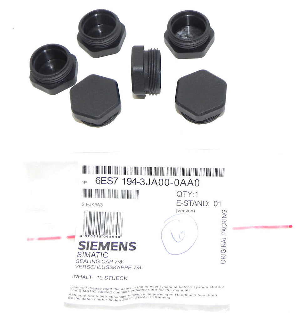 LOT OF 6 NEW SIEMENS 6ES7-194-3JA00-0AA0 SEALING CAPS 7/8'' 6ES71943JA000AA0