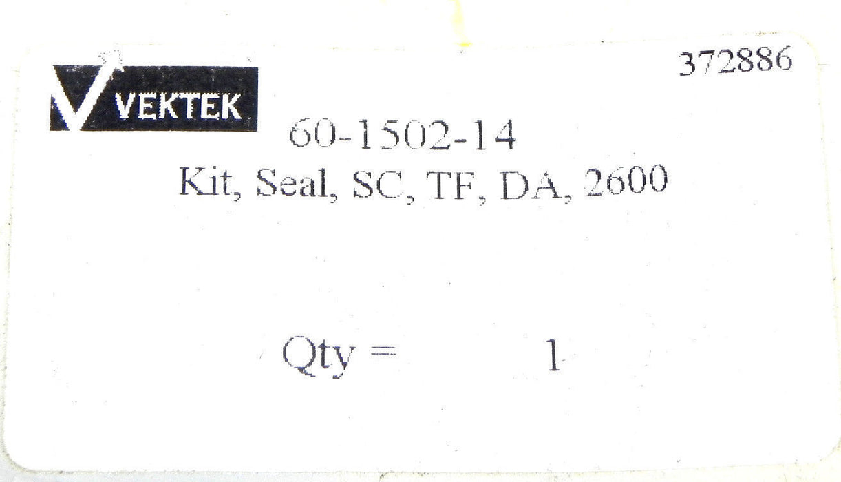 NEW VEKTEK 60-1502-14 SEAL KIT, KIT, SEAL, SC, TF, DA, 2600, 60150214