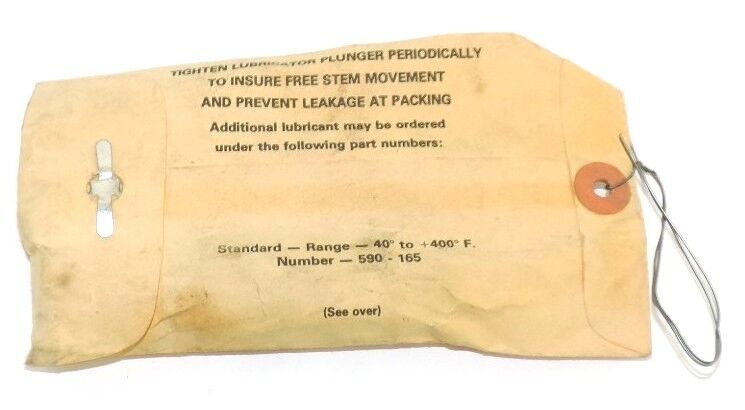 NEW VALVE STEM LUBRICATOR 590-184 REPLACEMENT PLUG 590184
