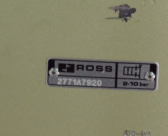 NEW ROSS CONTROLS 2771A7920 DUMP VALVE 2-10 BAR 110-120V 50/60HZ