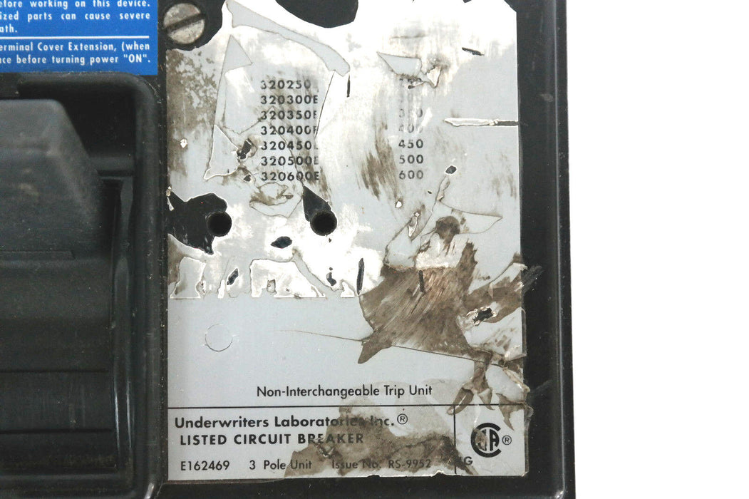 CUTLER-HAMMER EATON 3-POLE CIRCUIT BREAKER W/ 600 AMPS TRIP UNIT