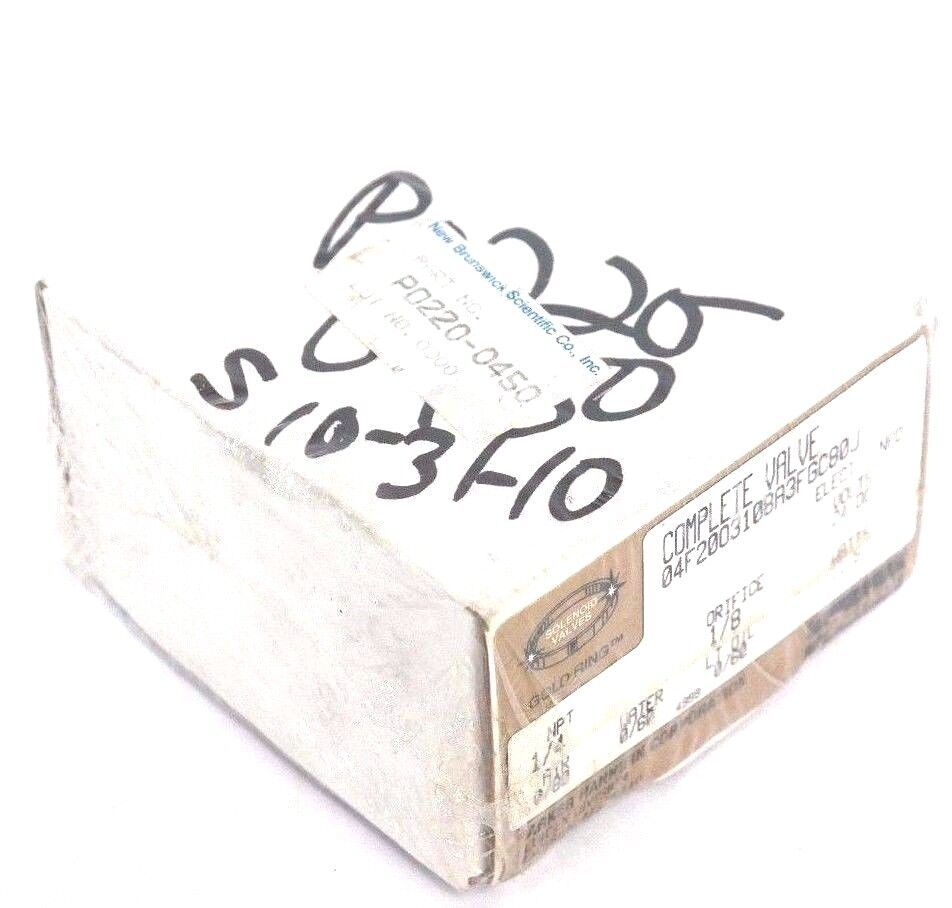 NIB PARKER BRUNSWICK 04F20O3108A3FGC80J SOLENOID VALVE 1/4 NPT 24VDC PO220-0450