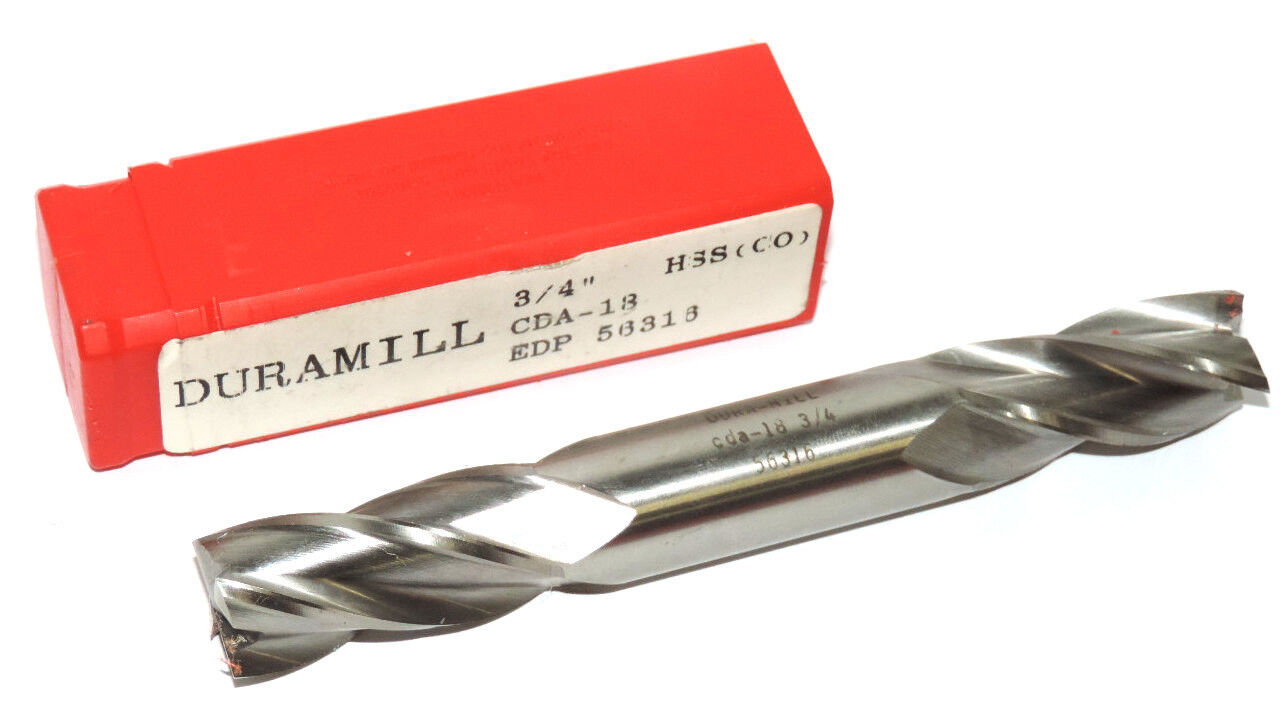 NEW DURAMILL CDA-18 EDJP 56316 3/4" DOUBLE END HSS(CO) MILL BIT, LENGTH 5-1/2"