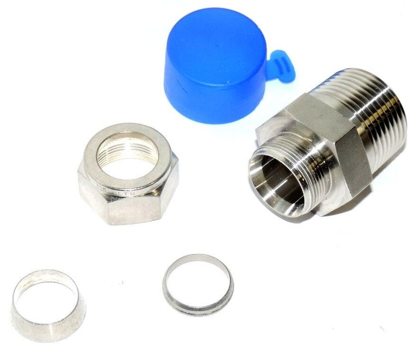 LOT OF 2 NEW PARKER 12-316 CONNECTORS 3/4" TUBE TO 1" MALE THREAD 12316