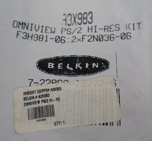 NEW BELKIN A3X983 OMNIVIEW PS/2 HI-RES CABLE KIT 722868192726 F3H98106 F2N03606