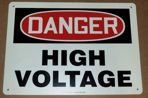 NEW LOT OF 2 VINYL "DANGER HIGH VOLTAGE" MELCD06 MELC114VS 10" x 14" SIGN