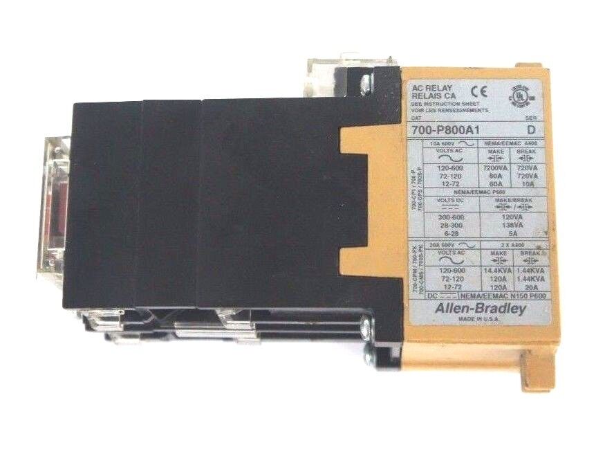 ALLEN BRADLEY 700-P800A1 TYPE P CONTROL RELAY SER D 700P800A1, 115-120V