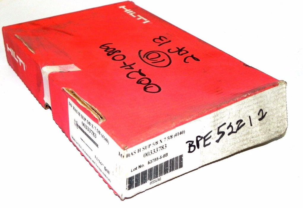 NIB HAS 00333783 HARDWARE KIT 5/8X7-5/8IN 80FT-LB 10 IN A BOX HAS H SUP HILTI