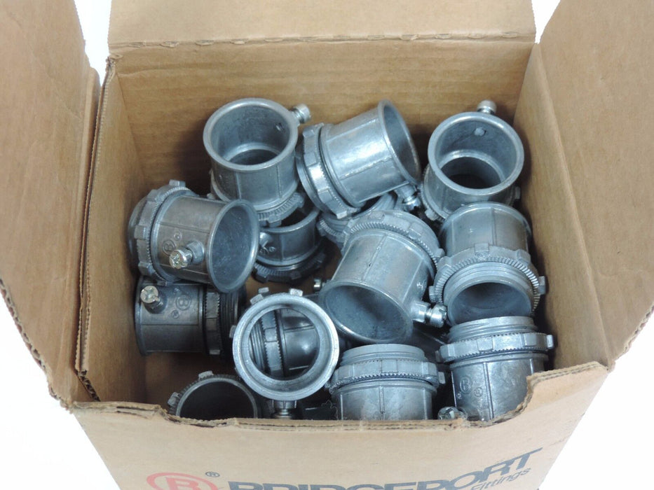 BOX OF 20 NEW BRIDGEPORT 232-DC2 1" ZINC EMT CONNECTORS 232DC2