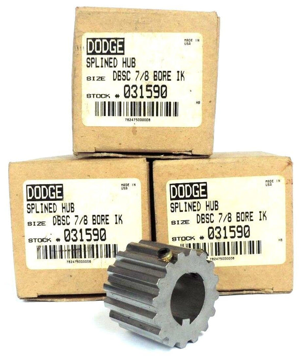 LOT OF 3 NIB DODGE 031590 SPLINED HUB DBSC 7/8'' BORE IK