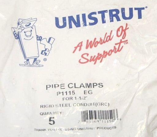 NEW UNISTRUT P1115 PIPE CLAMPS FOR 1-1/2'' RIGID STEEL CONDUIT (GRC) QTY: 15