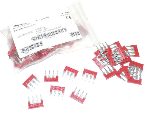 AUTOMATION DIRECT DN-4JL14 JUMPER BARS 4 POLES RED FOR DN-TL14 DINNECTORS QTY 83