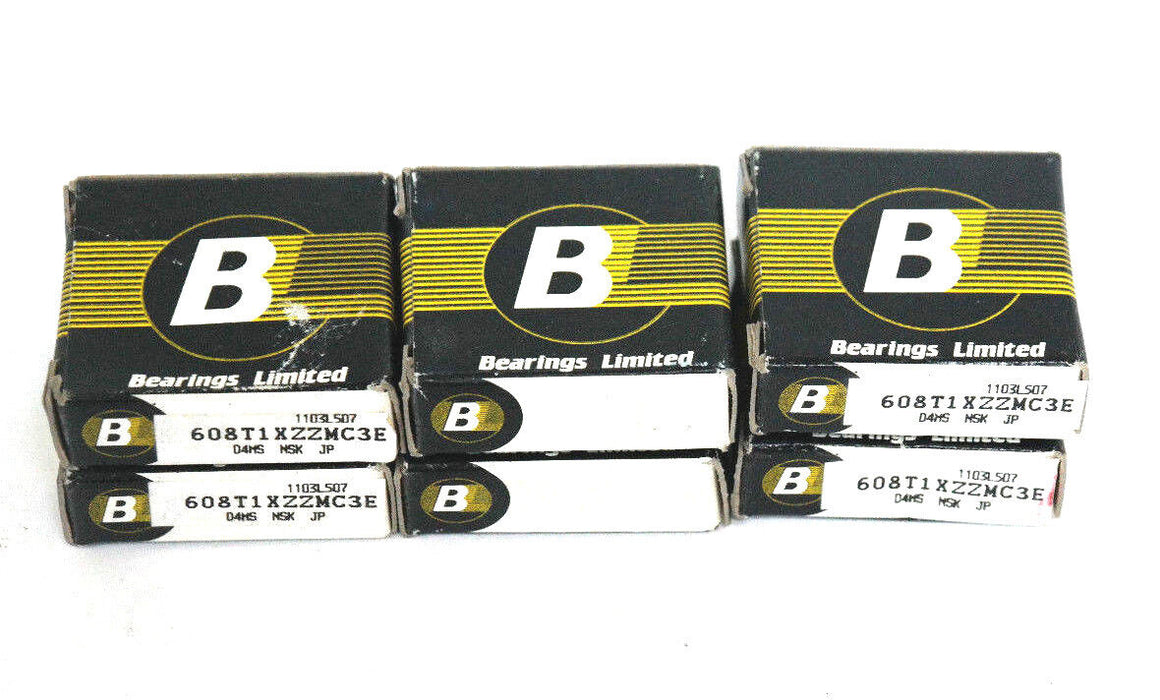 LOT OF 6 NEW BEARINGS LIMITED 608T1XZZMC3E DEEP GROOVE BALL BEARINGS