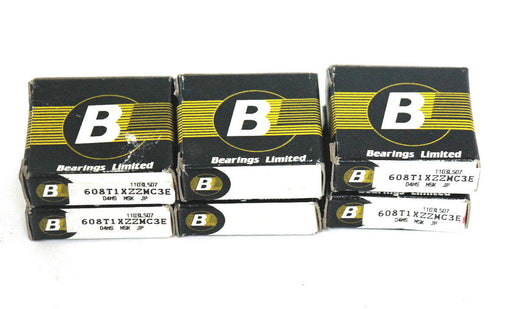 LOT OF 6 NEW BEARINGS LIMITED 608T1XZZMC3E DEEP GROOVE BALL BEARINGS