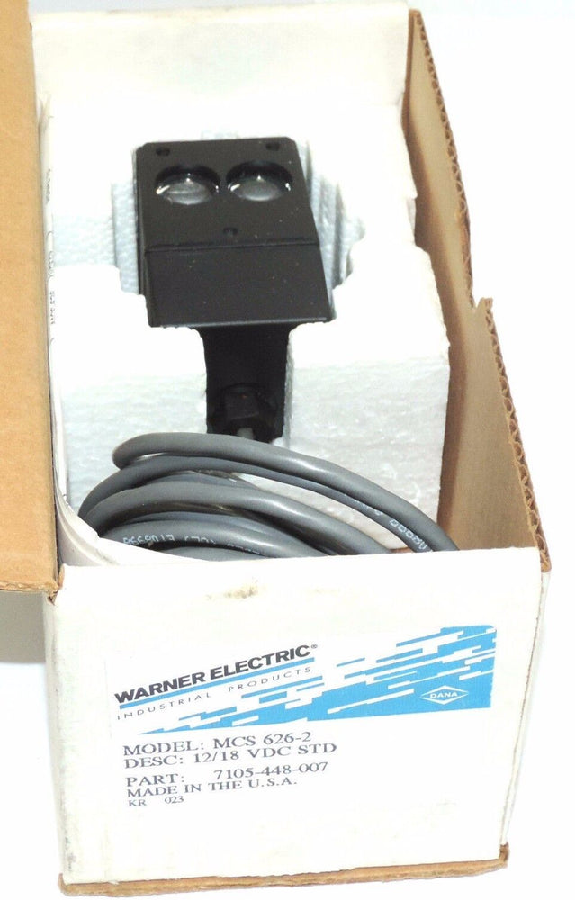 NIB WARNER ELECTRIC MCS626-2 PHOTOELECTRIC DIFFUSE REFLECTIVE P/N: 7105-448-007