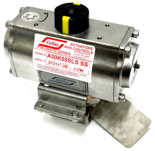 UNITORQ A30K55SLS SS PNEUMATIC ACTUATOR W/ APOLLO 76-603-01 THREADED BALL VALVE