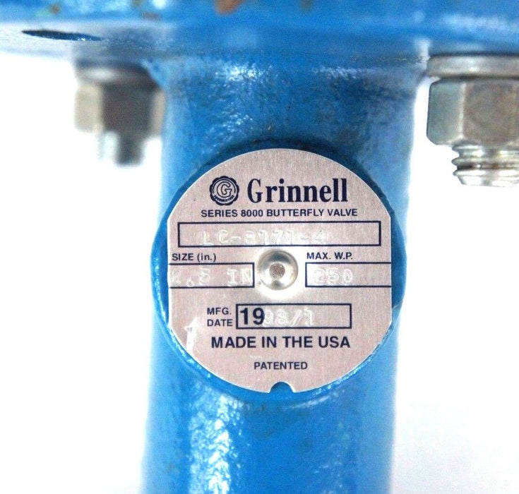 NEW GRINNELL LC-8171-4 SERIES 8000 BUTTERFLY VALVE 2.5" 250 MAX WP W/O HANDLE