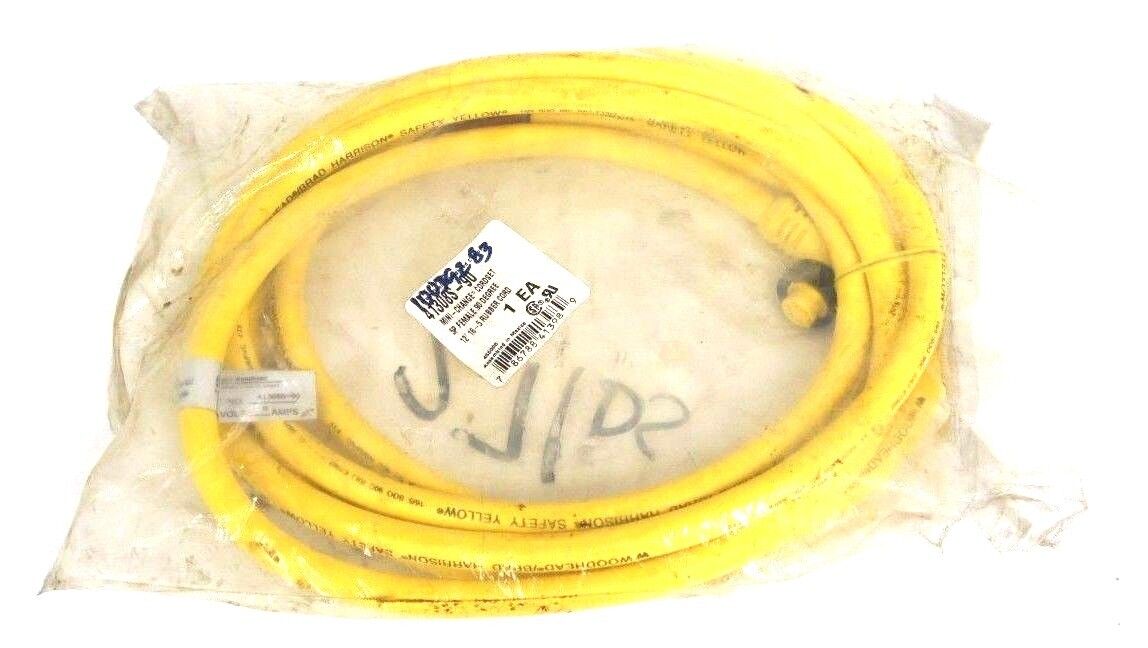NIB BRAD HARRISON 41308S-90 MINI CHANGE CORDSET 5P FEMALE 90 DEG 12" 16-5 RUBBER