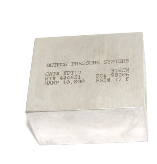 NEW BUTECH PRESSURE SYSTEMS FPT12 FEMALE TEE, HT# 444651, MAWP 10,000