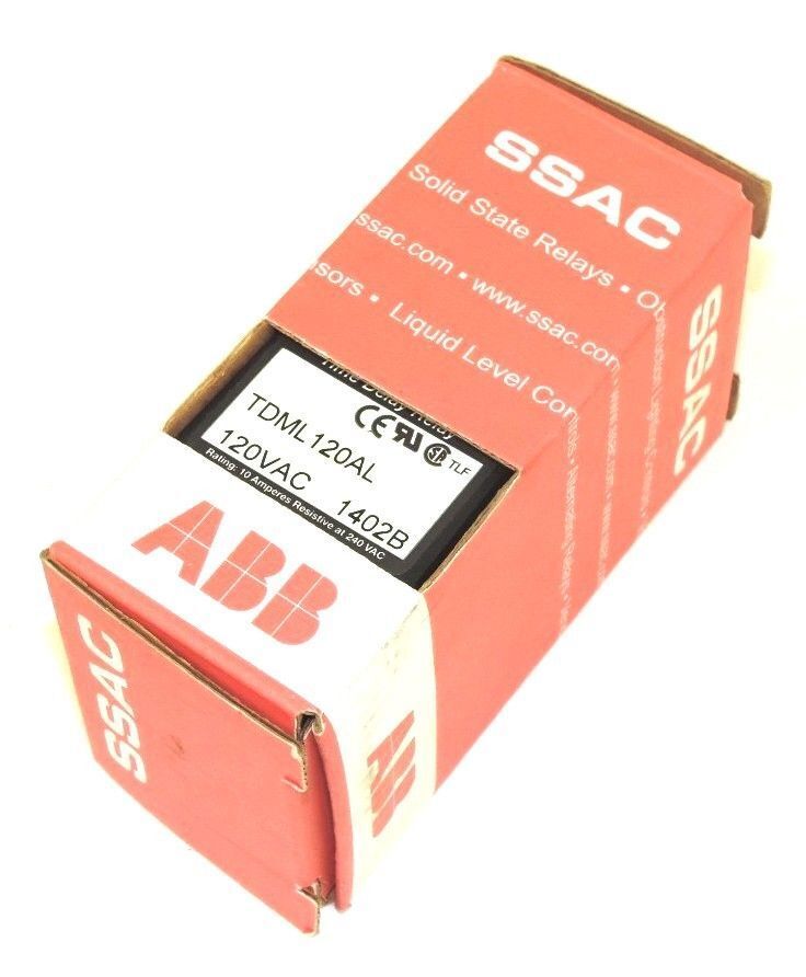 NIB ABB ENTRELEC SSAC TIME DELAY RELAY TDML120AL DIGI-SET 8 PIN, 120 VAC, 1402B