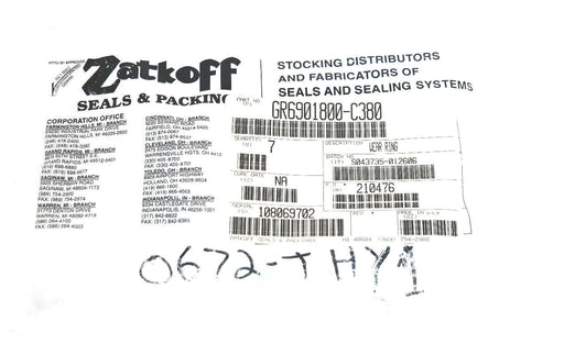 LOT OF 7 NEW ZATKOFF GR6901800-C380 WEAR RINGS GR6901800C380