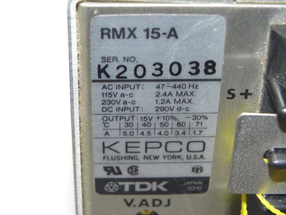 NEW TDK KEPCO RMX 15-A POWER SUPPLY RMX15A