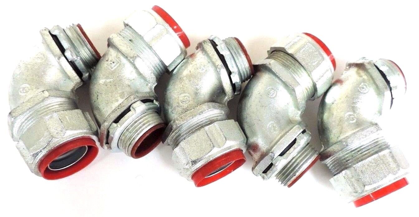 BOX OF 5 NEW TOPAZ 493S 1" LIQUID TIGHT 90DEGREE CONNECTORS