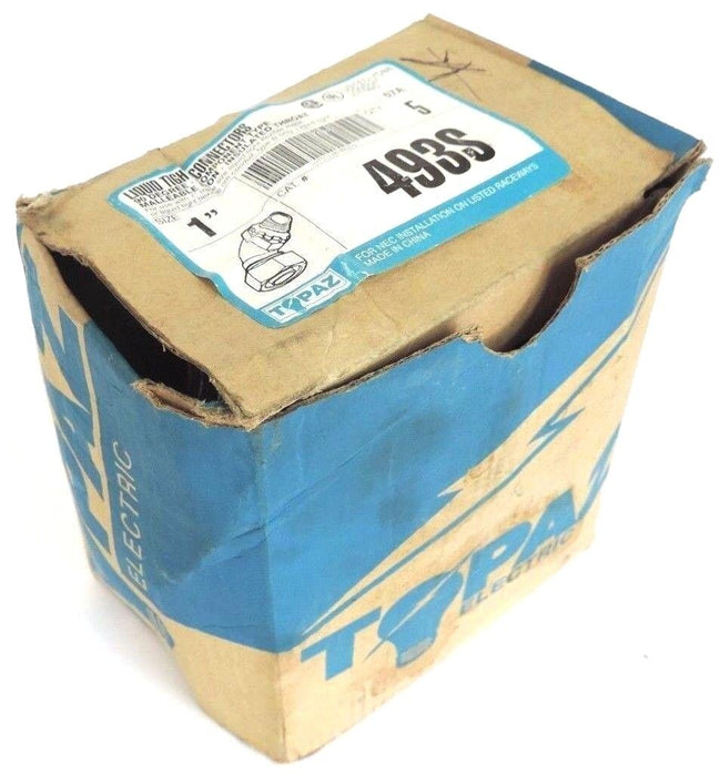 BOX OF 5 NEW TOPAZ 493S 1" LIQUID TIGHT 90DEGREE CONNECTORS