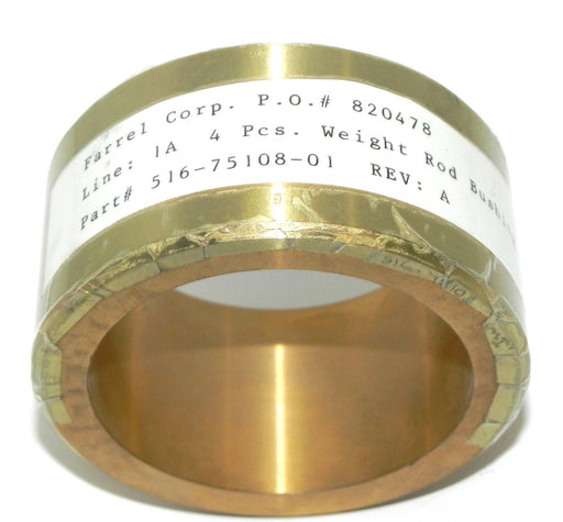 NEW FARREL CORP. 516-75108-01 WEIGHT ROD BUSHING 2.5'' 5167510801 REV: A