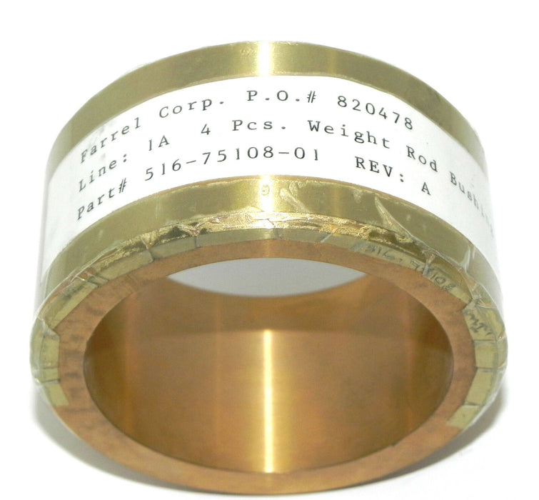 NEW FARREL CORP. 516-75108-01 WEIGHT ROD BUSHING 2.5'' 5167510801 REV: A