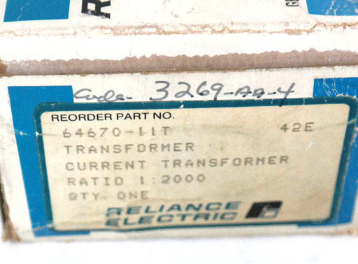 NIB RELIANCE ELECTRIC 64670-11T CURRENT TRANSFORMER 6467011T