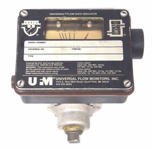 UNIVERSAL FLOW MONITORS SN-DSE 5GM-4-1100V, .86-1WR-HT-.1D FLOWMETER TYPE 4