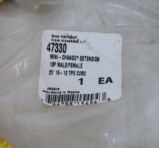 NEW BRAD HARRISON 47330 MINI-CHANGE EXTENSION CORDSET 10P MALE/FEMALE 25FT