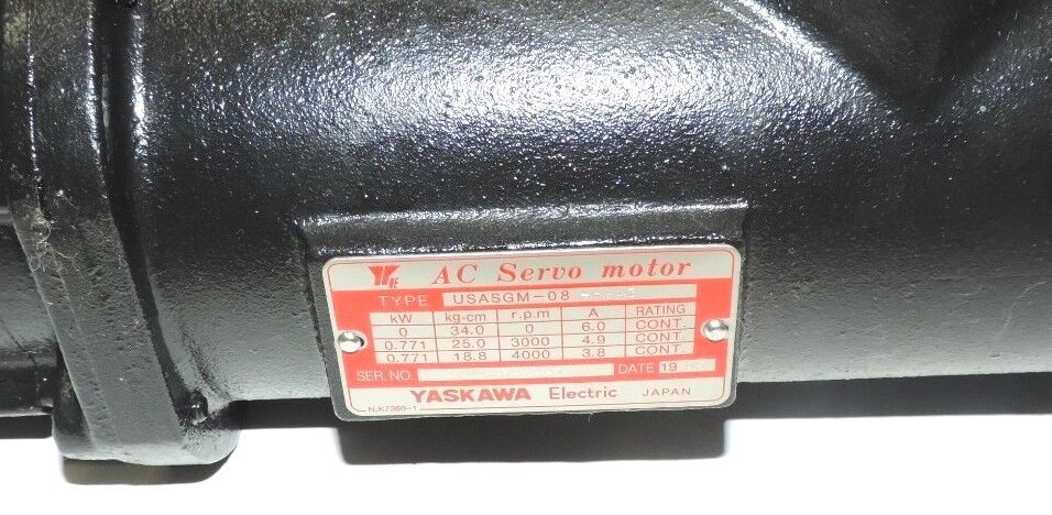 NEW YASKAWA USASGM-08 AC SERVO MOTOR USASGM08 W/ ENCODER CABLES