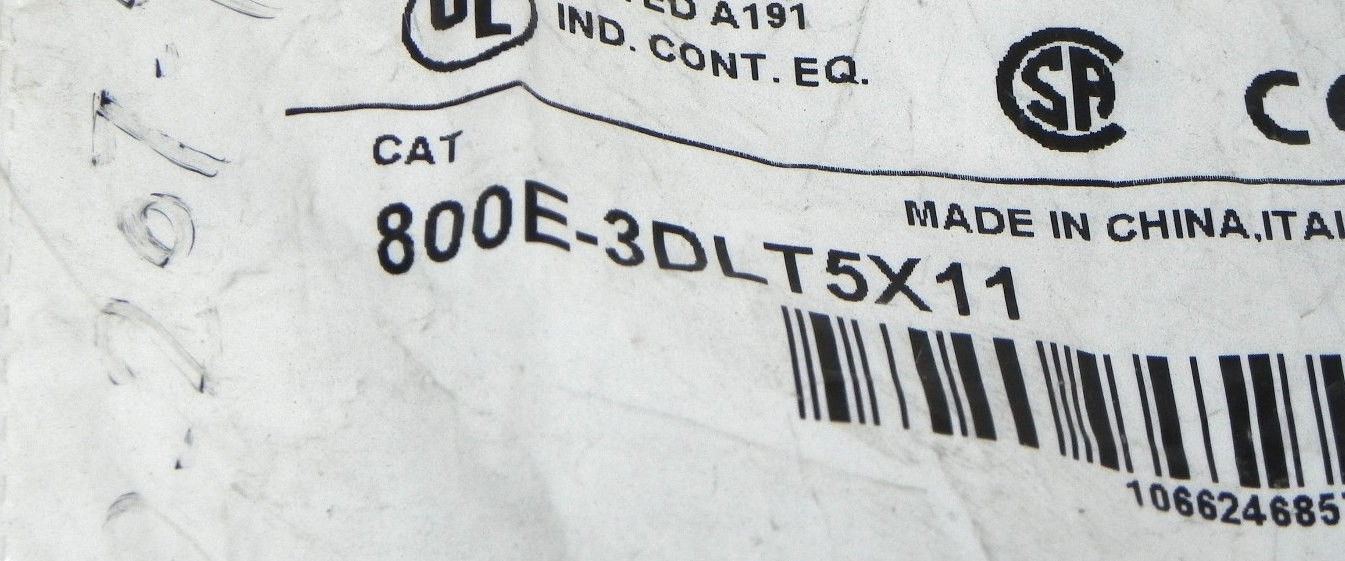 NEW ALLEN BRADLEY 800E-3DLT5X11 FULL VOLTAGE MODULE SER. B, 800E3DLT5X11