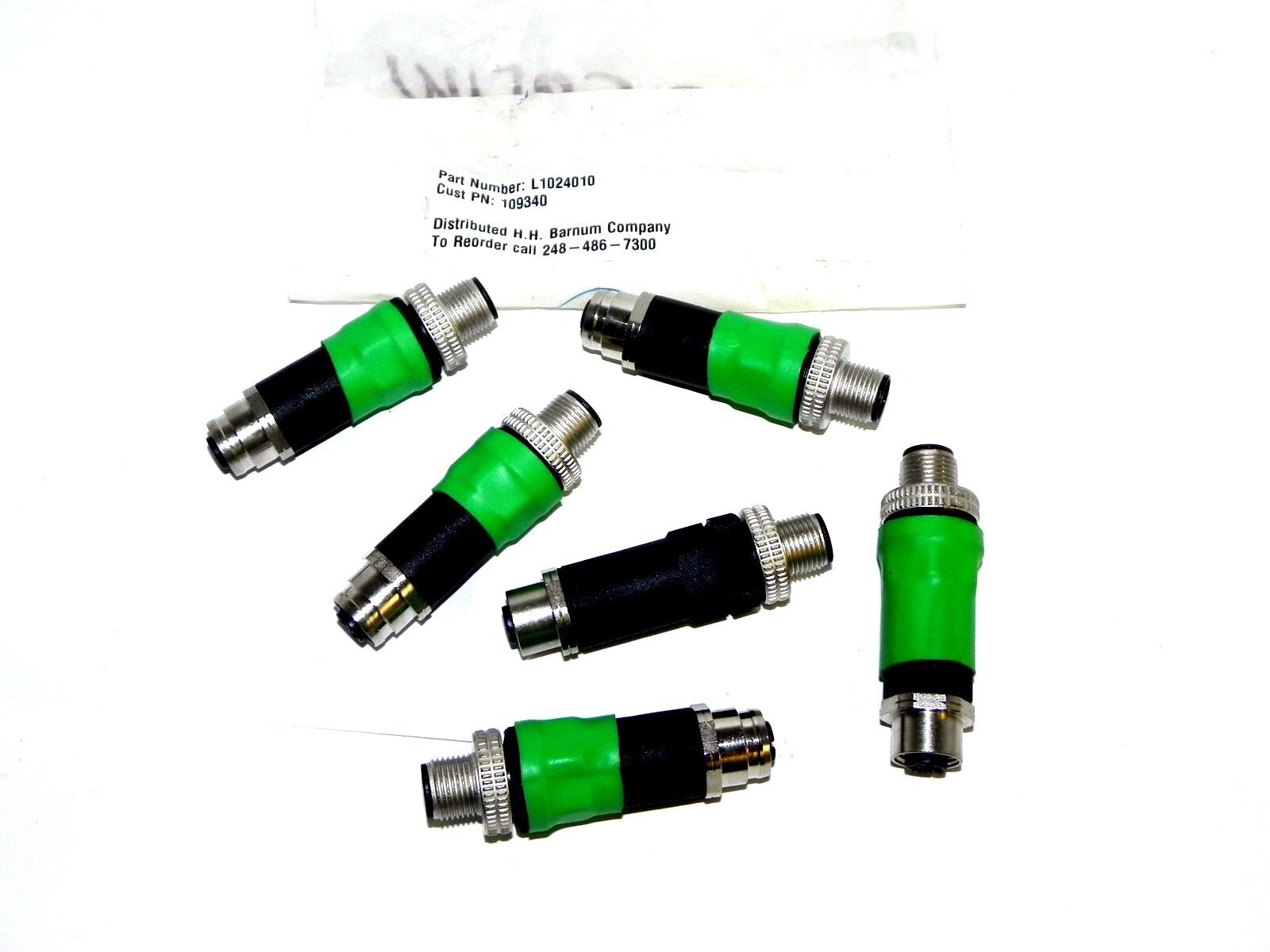 LOT OF 6 NEW BLACK L1024010 CONNECTORS 4 PIN 4 MALE AND FEMALE ENDS