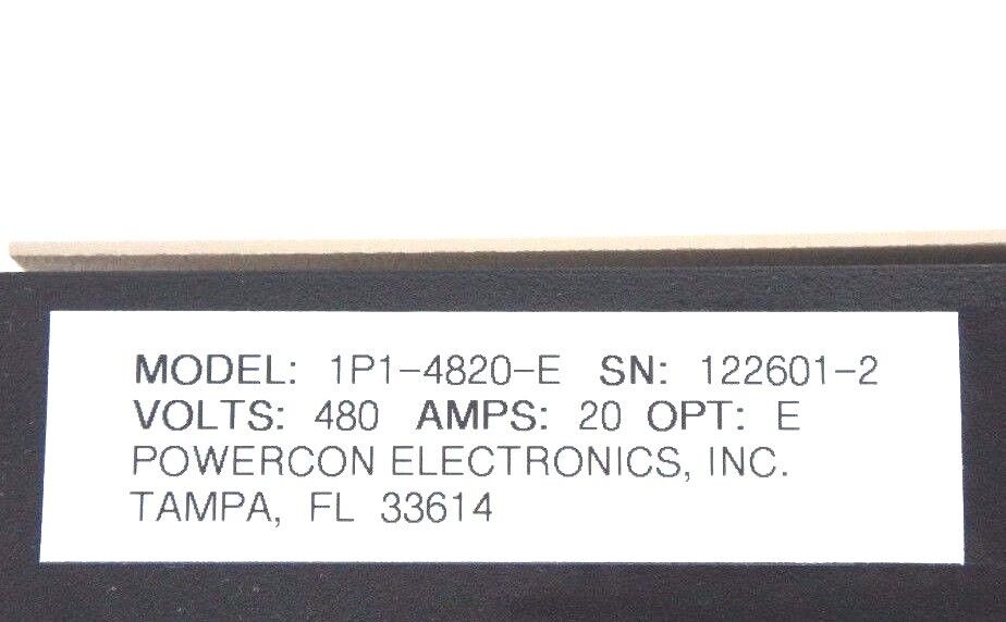 NEW POWERCON ELECTRONICS 1P1-4820-E CONTROLLER 480V, 20AMP, OPT: E, 1P14820E