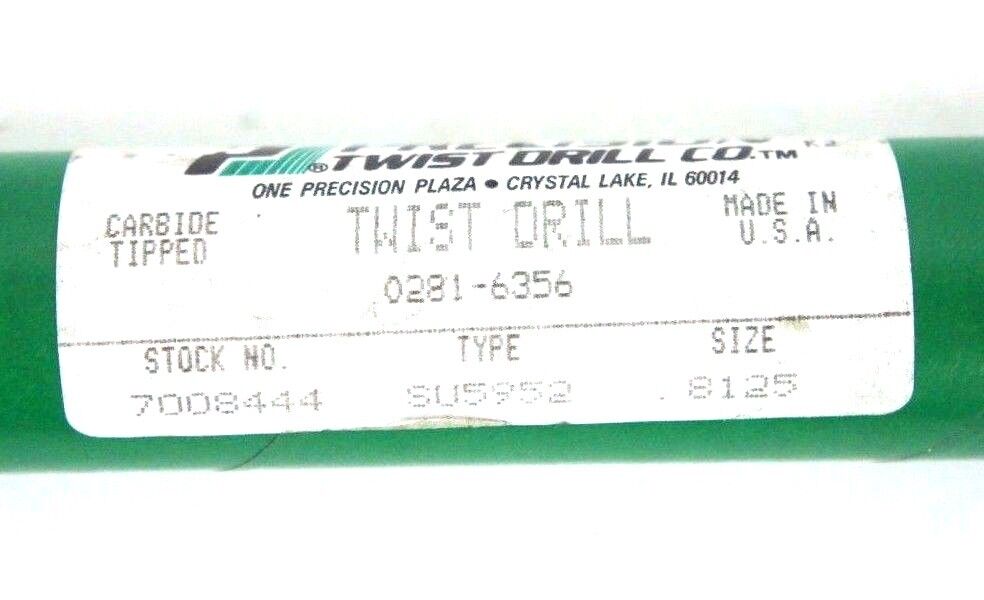 NEW PRECISION TWIST DRILL 7008444 SU5952 .8125" CARBIDE TIPPED TWIST DRILL