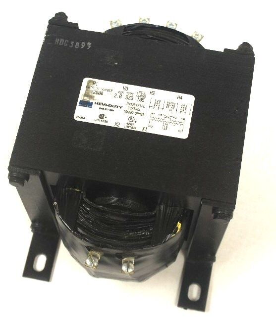NEW HEVI-DUTY Y2000 INDUSTRIAL TRANSFORMER, TYPE SZ0, INSUL. CLASS 105, KVA 2.0
