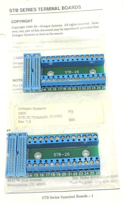 LOT OF 2 NEW ACCES IO PRODUCTS STB-26 TERMINAL BOARDS STB26 REV. 01