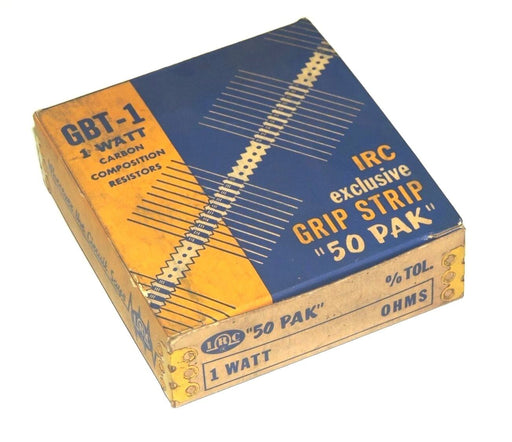 NEW IRC GBT-1 CARBON COMPOSITION 1W RESISTORS GRIP STRIP MIL TYPE RC 32 (QTY 47)