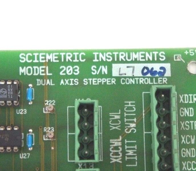 SCIEMETRIC INSTRUMENTS MODEL 203 DUAL AXIS STEPPER CONTROLLER BOARD