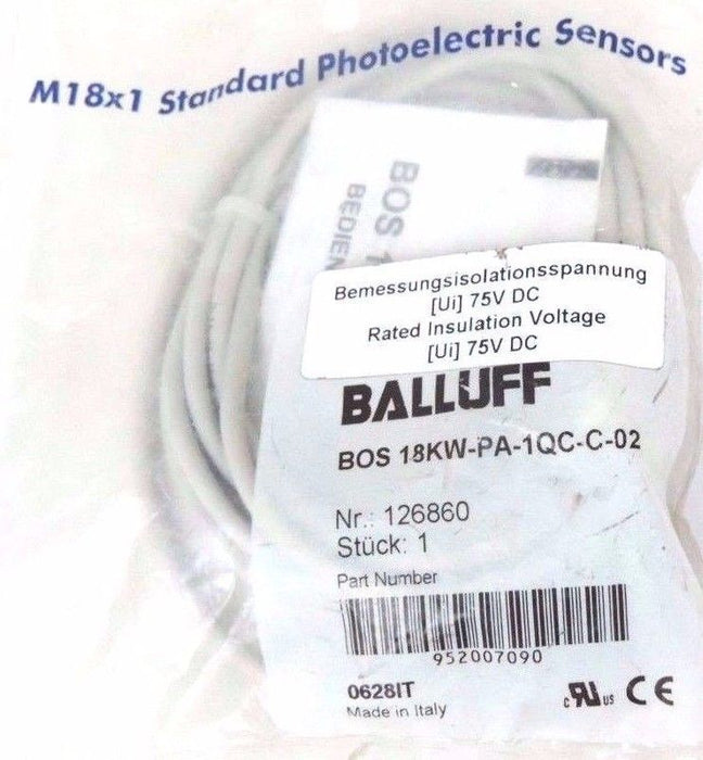 NEW BALLUFF BOS 18KW-PA-1QC-C-02 SENSOR BOS18KWPA1QCC02 NR. 126860