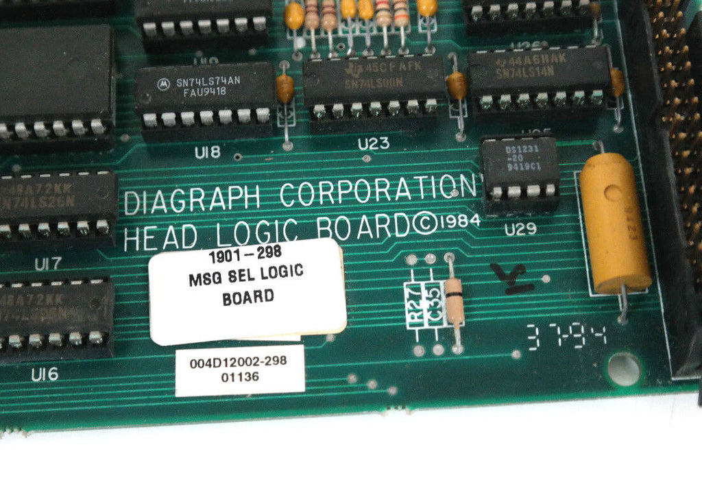 DIAGRAPH 1901-298 MESSAGE SELECT LOGIC BOARD 1901298