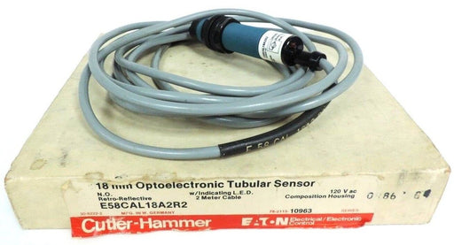 NIB EATON CUTLER HAMMER E58CAL18A2R2 PHOTOELECTRIC TUBULAR SENSOR SER. A1