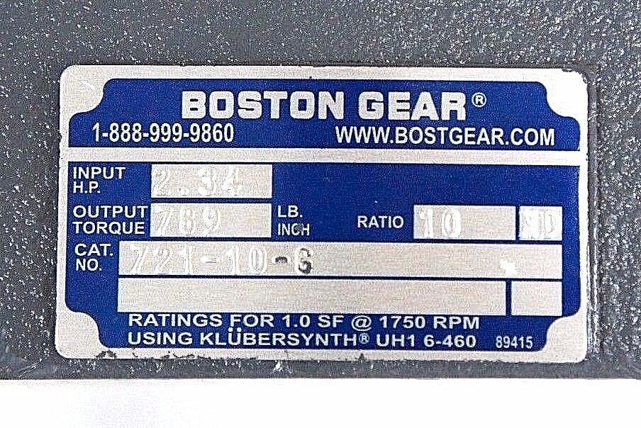 NIB BOSTON GEAR 721-10-G WORM GEAR SPEED REDUCER 51684 71010G