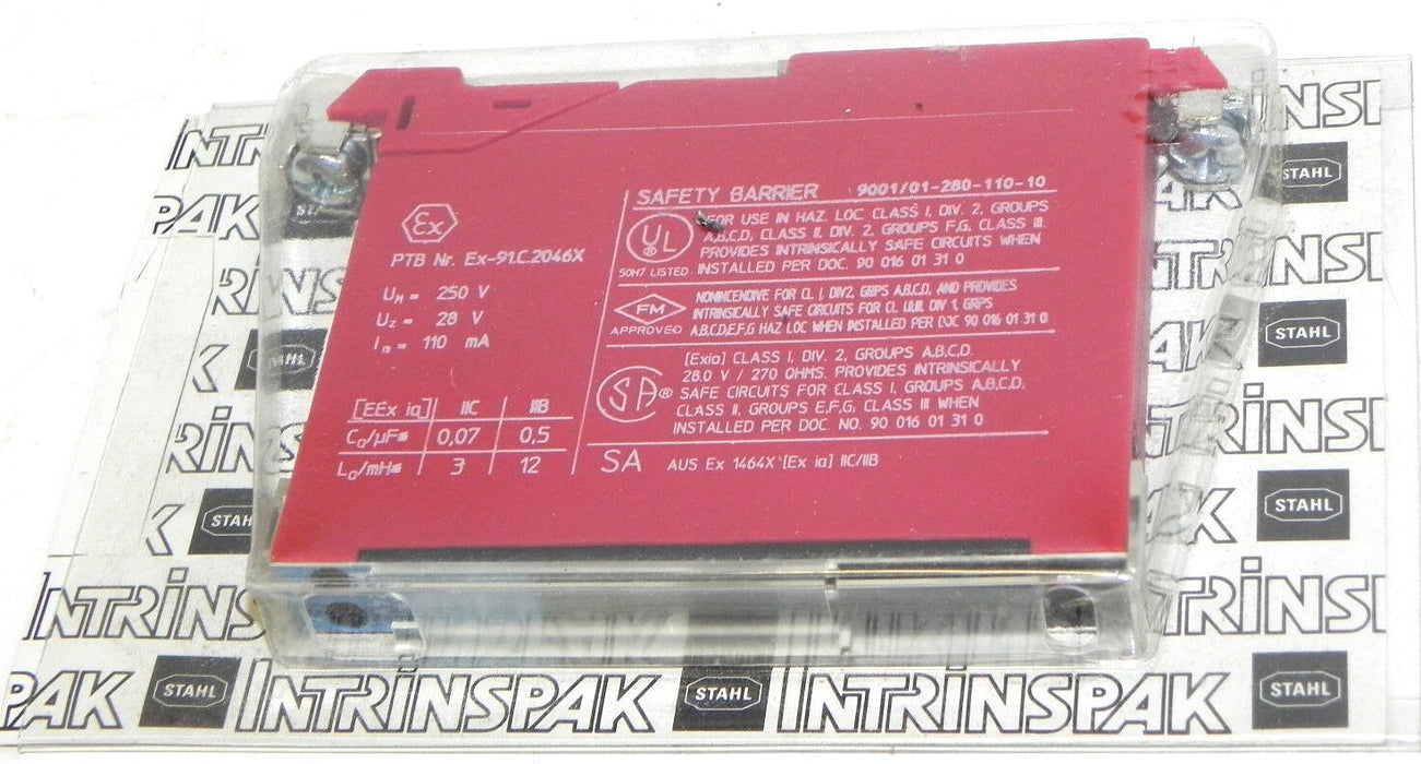 NEW STAHL INTRINSPAK 9001/01-280-110-10 SAFETY BARRIER 24V