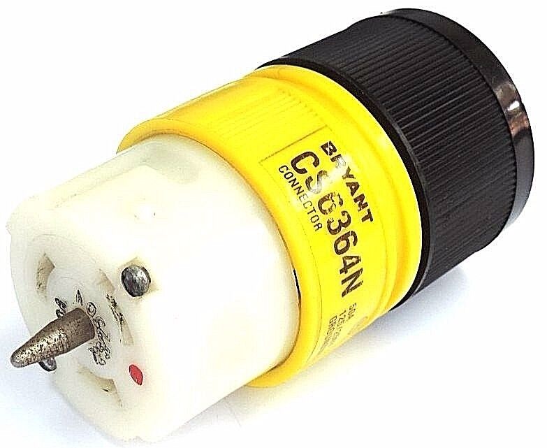 BRYANT CS6364N FEMALE LOCKING CORD CONNECTOR 50A 125/250 VOLT 3 POLE 4 WIRE