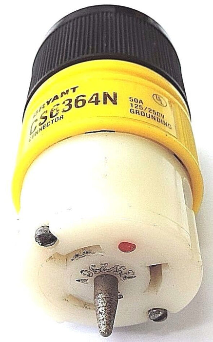 BRYANT CS6364N FEMALE LOCKING CORD CONNECTOR 50A 125/250 VOLT 3 POLE 4 WIRE